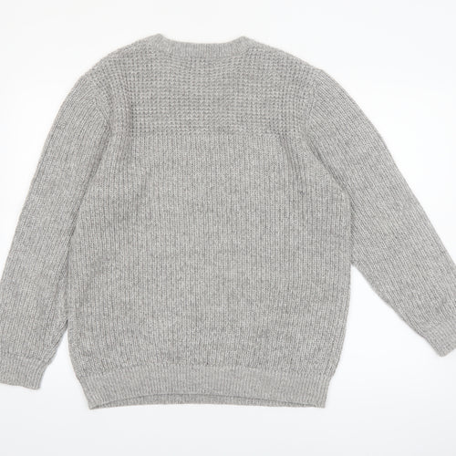 Dunnes Men’s Grey Crew Neck Chunky Knit Pullover Jumper Size L