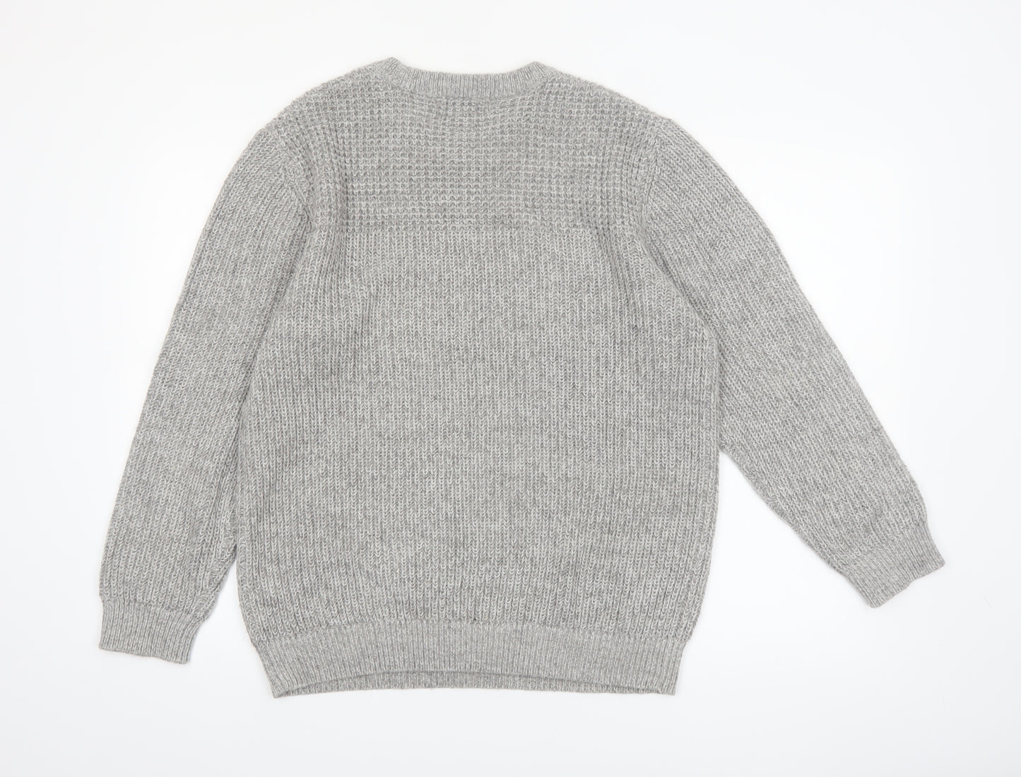 Dunnes Men’s Grey Crew Neck Chunky Knit Pullover Jumper Size L