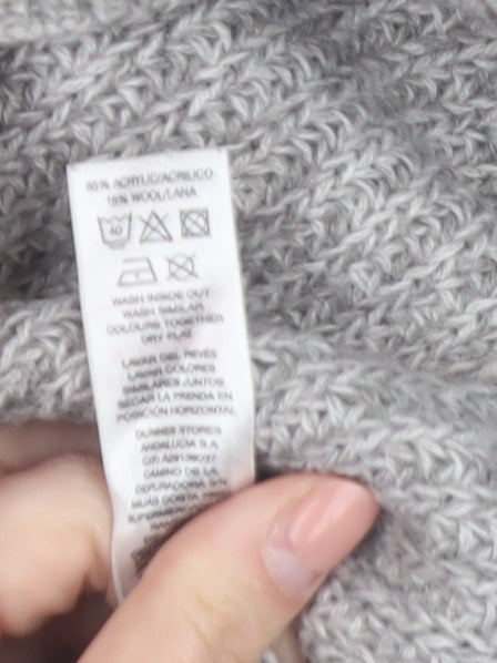 Dunnes Men’s Grey Crew Neck Chunky Knit Pullover Jumper Size L