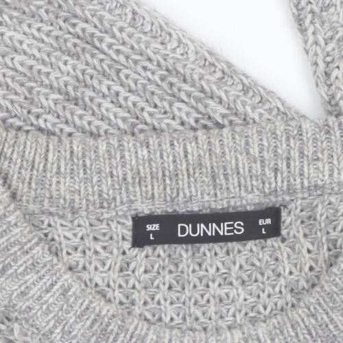 Dunnes Men’s Grey Crew Neck Chunky Knit Pullover Jumper Size L