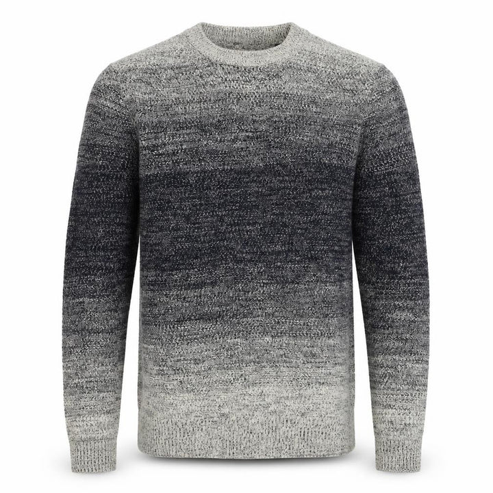 Jack & Jones Men's Grey Ombre Knit Cotton Jumper Size L