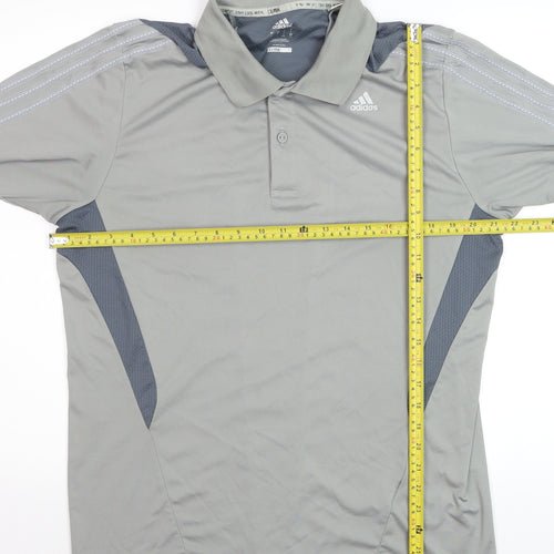 Adidas Men’s Grey Climacool Polo Shirt Size L Lightweight Sports Top