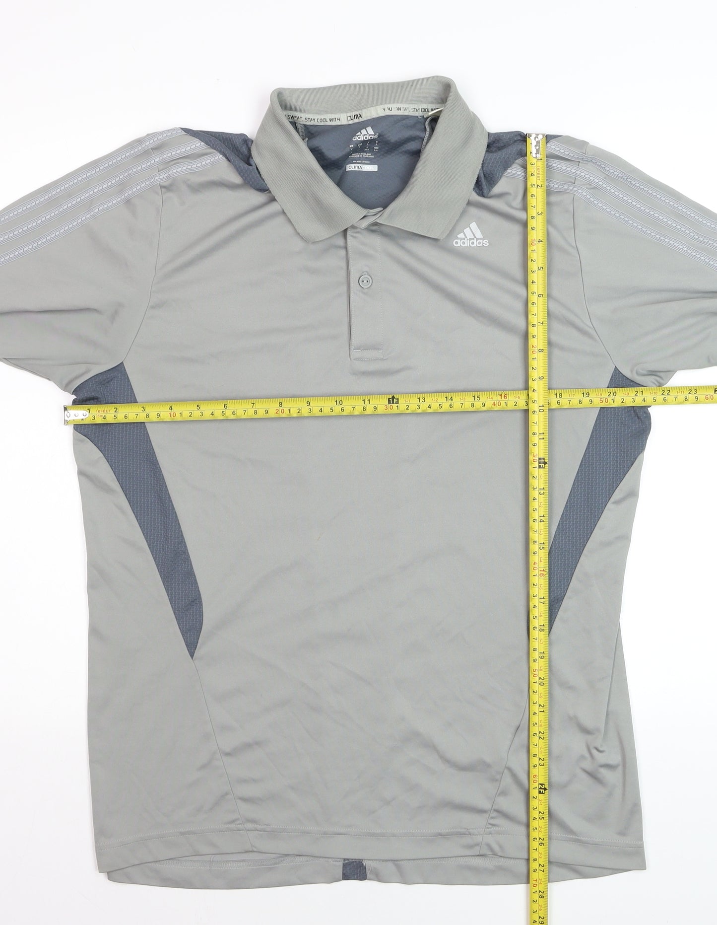 Adidas Men’s Grey Climacool Polo Shirt Size L Lightweight Sports Top