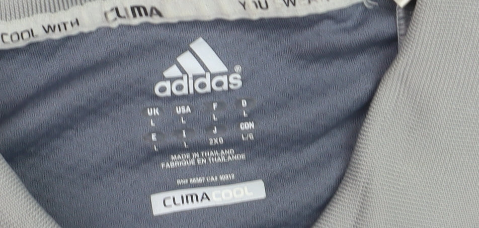 Adidas Men’s Grey Climacool Polo Shirt Size L Lightweight Sports Top
