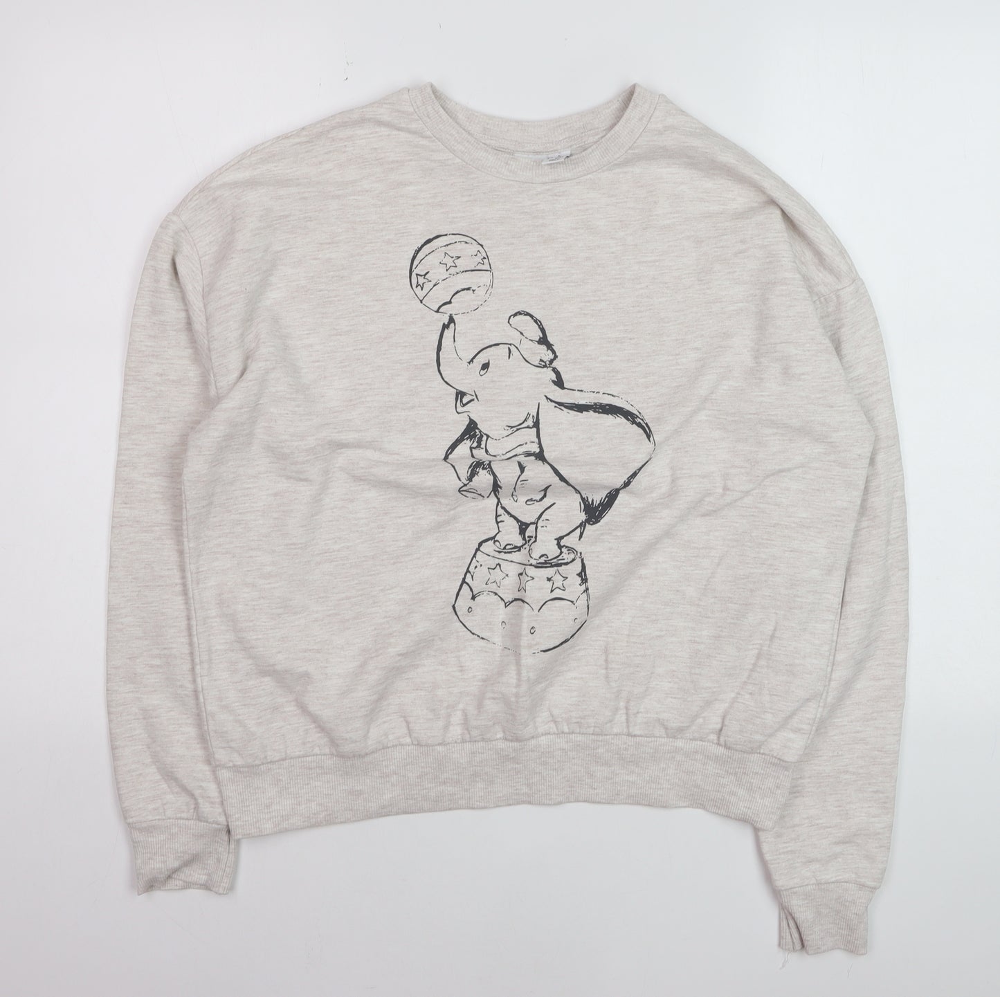Disney Women Beige Dumbo Sweatshirt S UK 10/12 Crew Neck Pullover