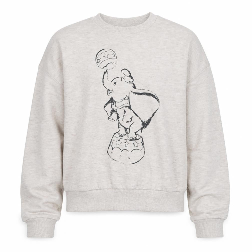 Front view of Disney Women Beige Dumbo Sweatshirt S UK 10/12 Crew Neck Pullover