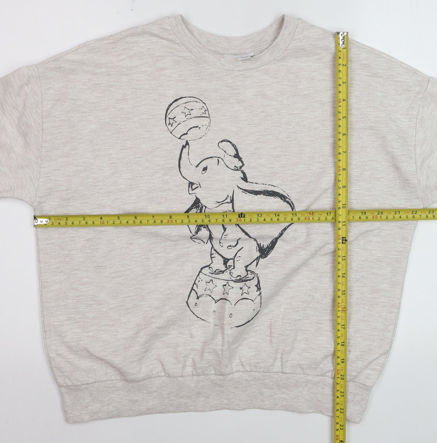 Disney Women Beige Dumbo Sweatshirt S UK 10/12 Crew Neck Pullover