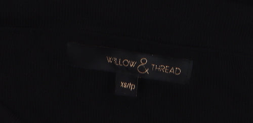 Willow & Thread Women's Black XS Stretch Pencil Skirt