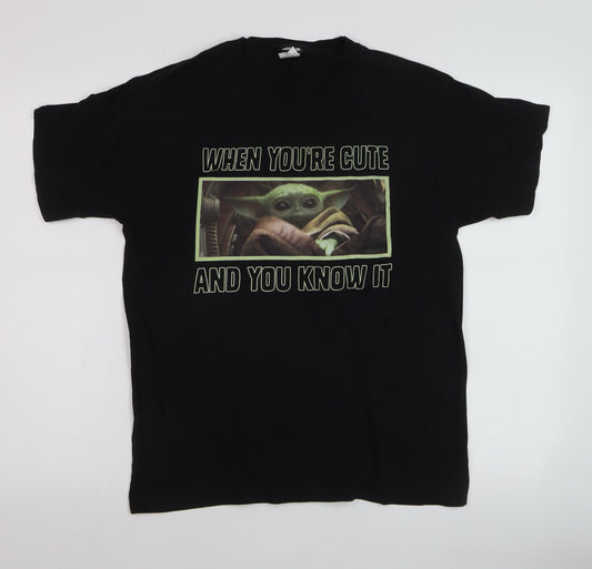 Star Wars Men’s Black Crew Neck Short Sleeve Graphic T-Shirt M