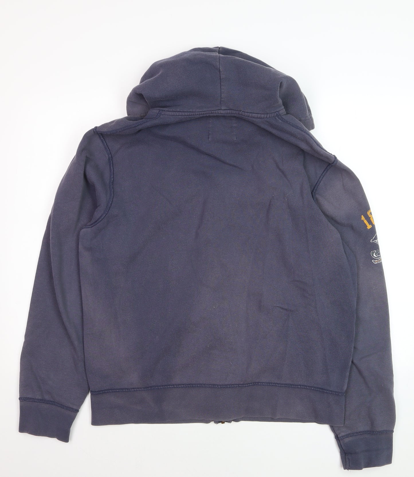 College Vault Men's Blue Full Zip Hoodie L Vintage Sports Logo