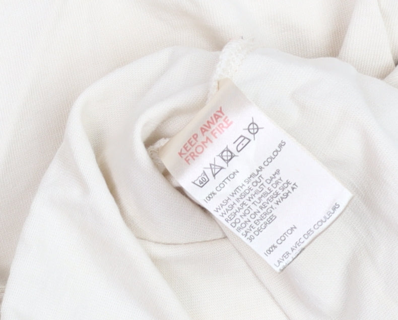 Light Before Dark Women's Beige Cropped Lace Up T-Shirt Size S