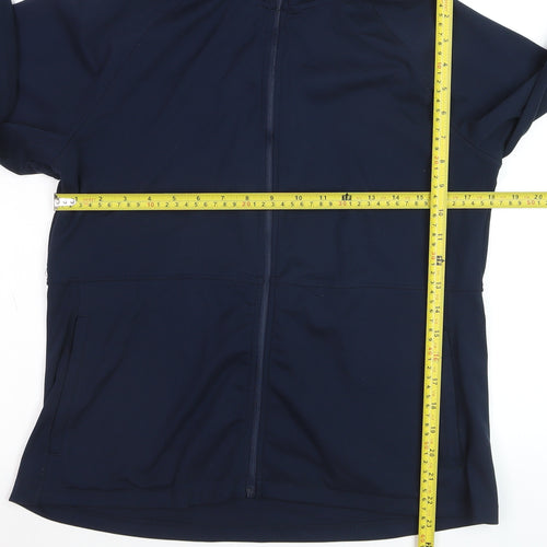 Jockey Men's Blue L Track Jacket Full Zip Stretch Athletic Fit