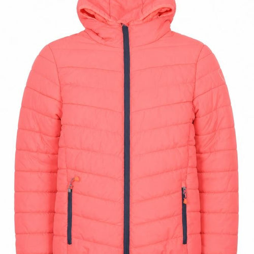 McKINLEY Girls Pink Hooded Puffer Jacket 12 Years Polyester Mid-Length