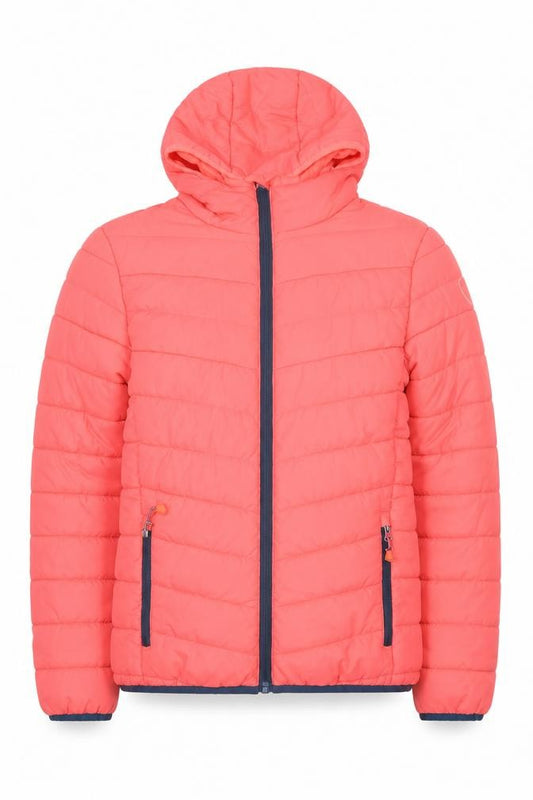 McKINLEY Girls Pink Hooded Puffer Jacket 12 Years Polyester Mid-Length