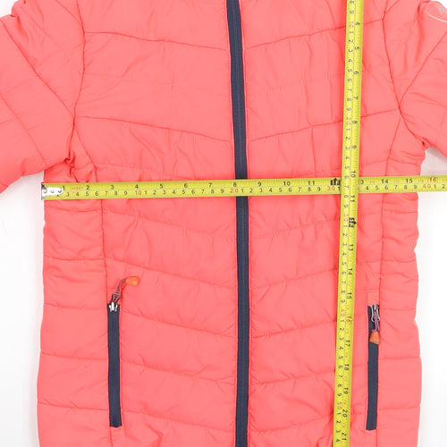 McKINLEY Girls Pink Hooded Puffer Jacket 12 Years Polyester Mid-Length