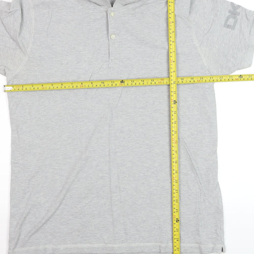 DKNY Men's Grey Cotton Short Sleeve Polo Shirt XL
