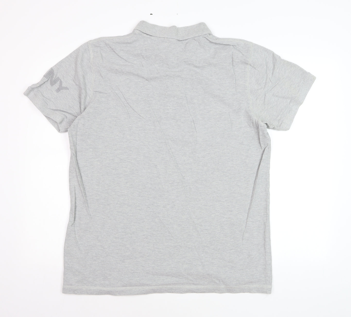 DKNY Men's Grey Cotton Short Sleeve Polo Shirt XL