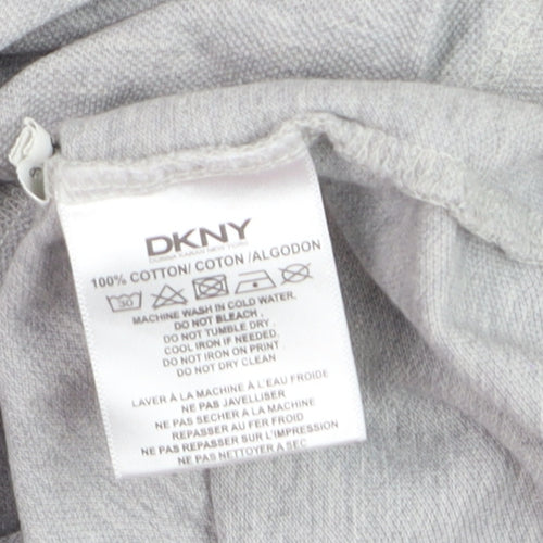 DKNY Men's Grey Cotton Short Sleeve Polo Shirt XL