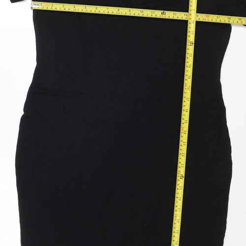 Forever 21 Plus Size Black Bodycon Knit Short Sleeve Dress UK 20