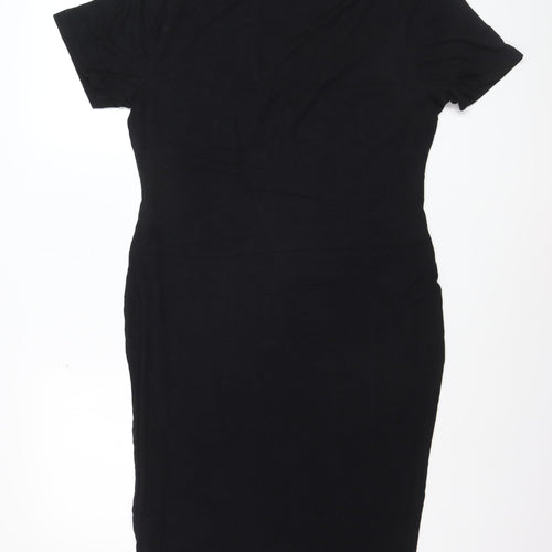 Forever 21 Plus Size Black Bodycon Knit Short Sleeve Dress UK 20