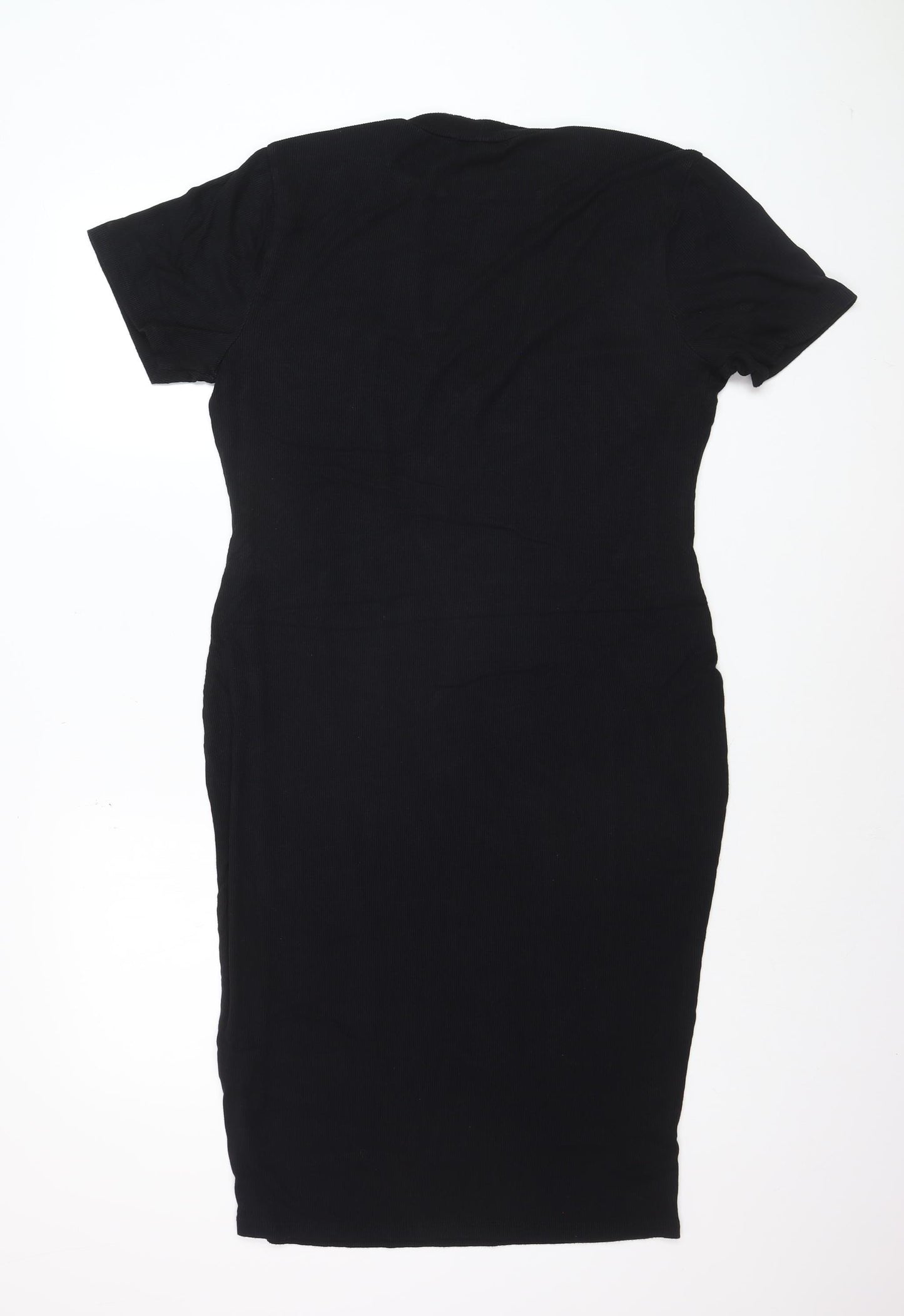 Forever 21 Plus Size Black Bodycon Knit Short Sleeve Dress UK 20