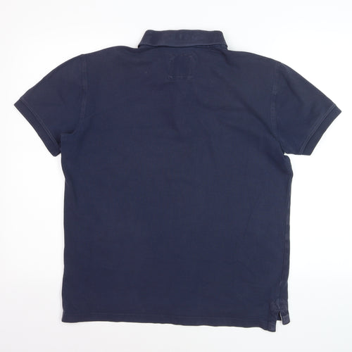 Crew Clothing Company Men's Navy Blue Cotton Stretch Polo M