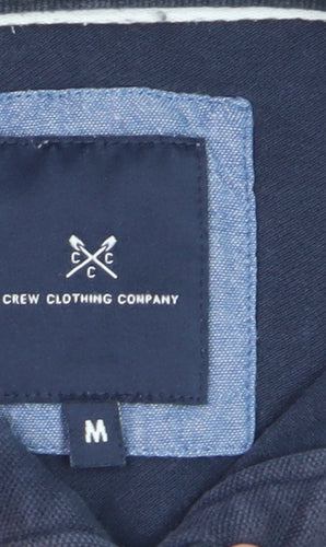 Crew Clothing Company Men's Navy Blue Cotton Stretch Polo M