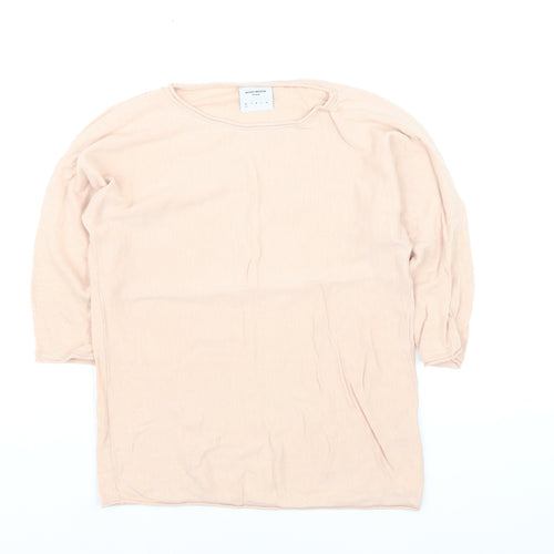 Vero Moda Women Beige Cotton Knit Pullover Jumper Medium