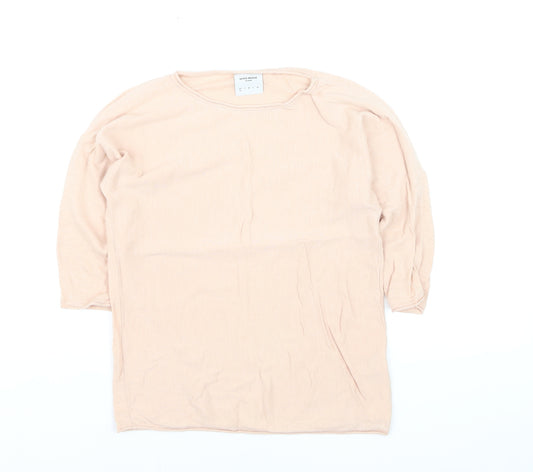Vero Moda Women Beige Cotton Knit Pullover Jumper Medium