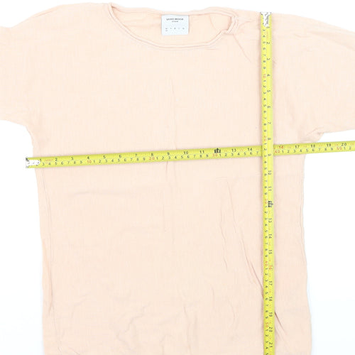 Vero Moda Women Beige Cotton Knit Pullover Jumper Medium