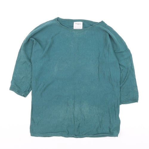 Vero Moda Women’s Green Cotton 3/4 Sleeve Pullover Jumper M