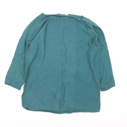 Vero Moda Women’s Green Cotton 3/4 Sleeve Pullover Jumper M