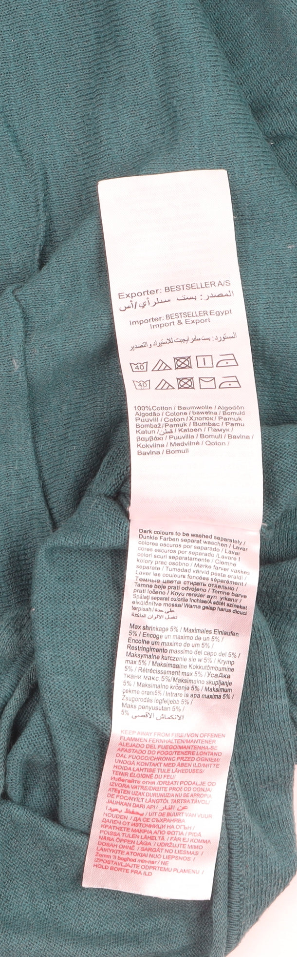 Vero Moda Women’s Green Cotton 3/4 Sleeve Pullover Jumper M
