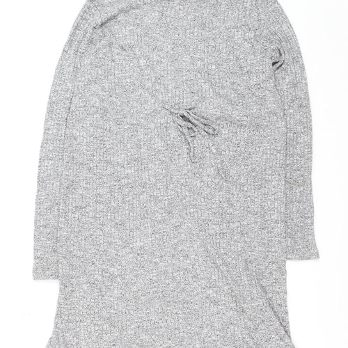 New Look Women Grey Knit Maternity Long Sleeve Sweater Dress Size 12