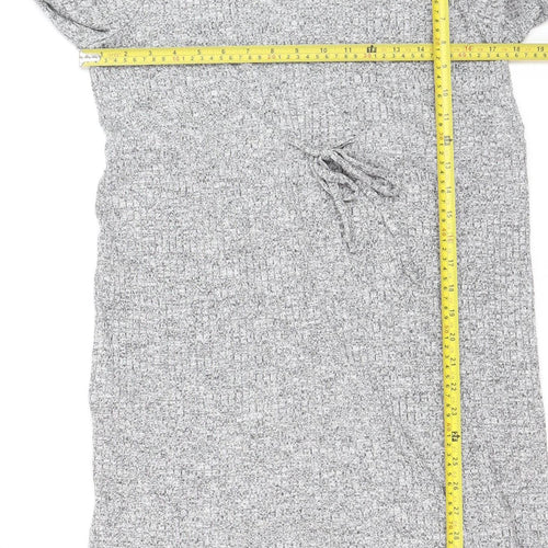 New Look Women Grey Knit Maternity Long Sleeve Sweater Dress Size 12