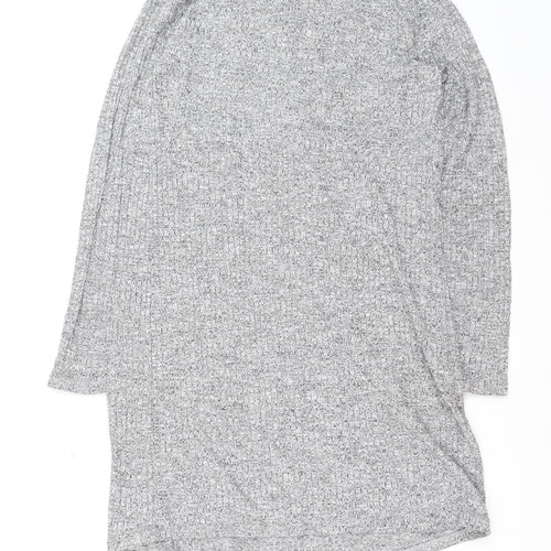 New Look Women Grey Knit Maternity Long Sleeve Sweater Dress Size 12