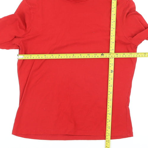 Monki Women's Red Mock Neck Long Sleeve Pullover Jumper Size 12