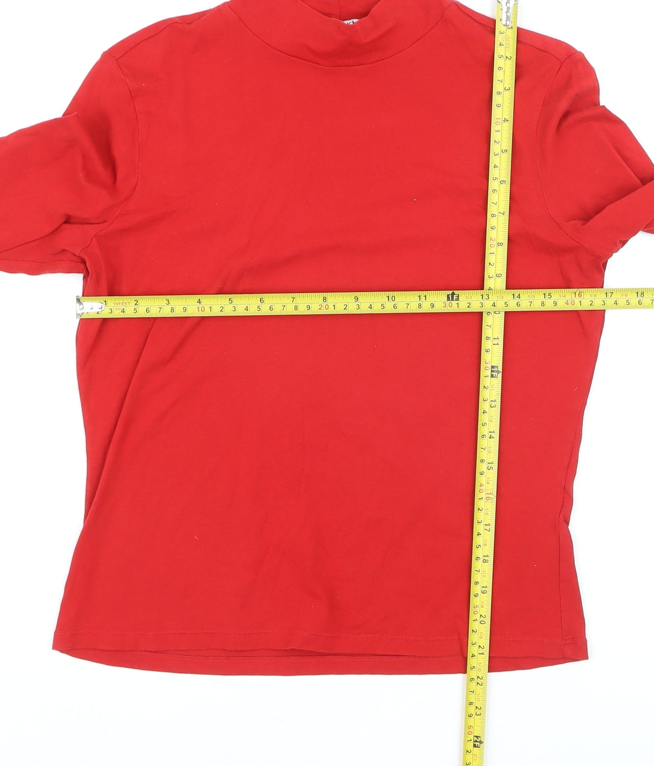 Monki Women's Red Mock Neck Long Sleeve Pullover Jumper Size 12