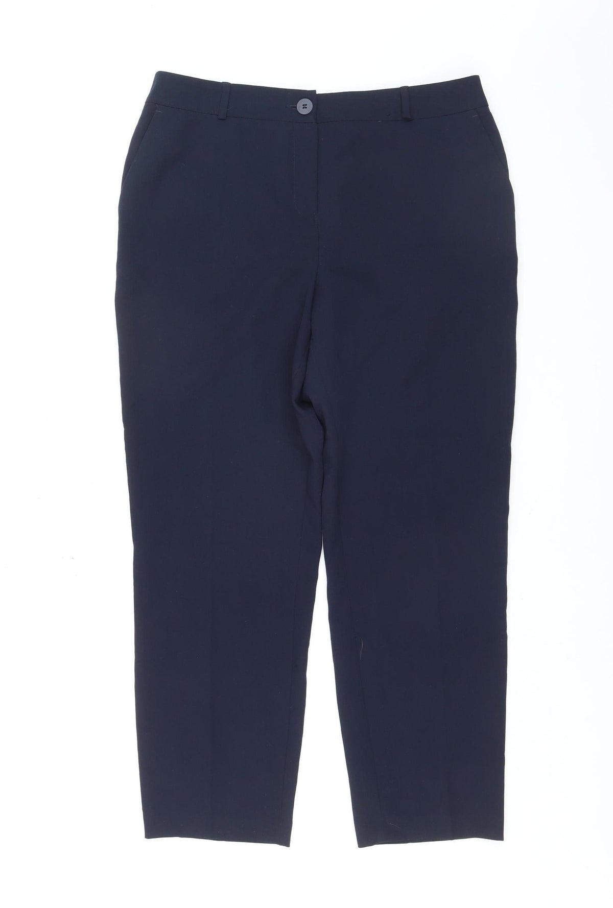 Dunnes Women's Blue Size 14 Tailored Straight Trousers