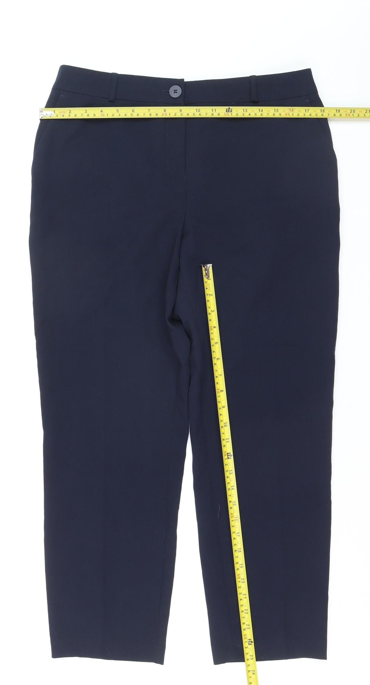 Dunnes Women's Blue Size 14 Tailored Straight Trousers