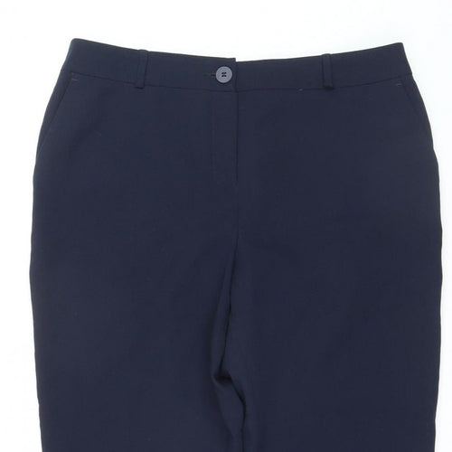 Dunnes Women's Blue Size 14 Tailored Straight Trousers