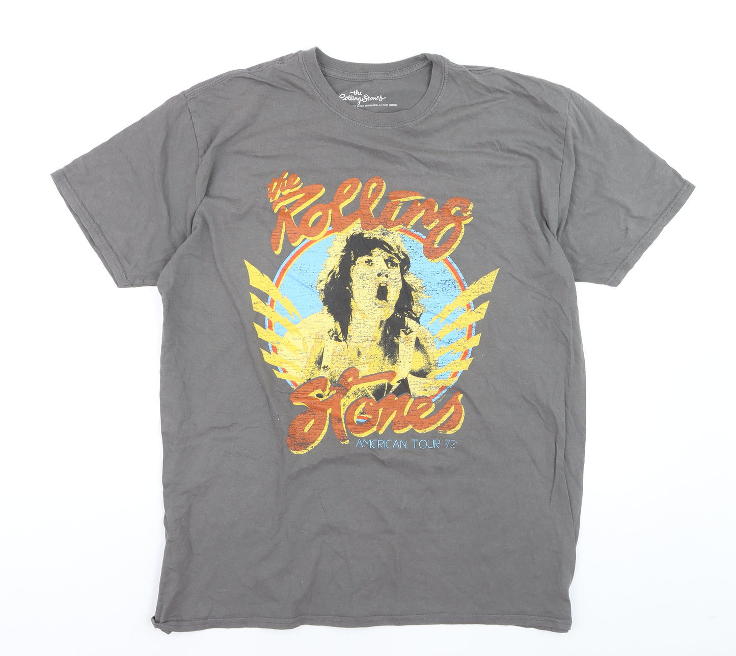 The Rolling Stones Men's Grey Band Tour Graphic T-Shirt M