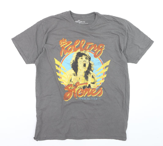 The Rolling Stones Men's Grey Band Tour Graphic T-Shirt M
