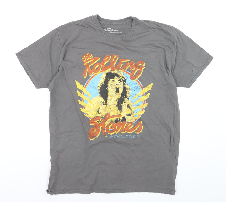 The Rolling Stones Men's Grey Band Tour Graphic T-Shirt M