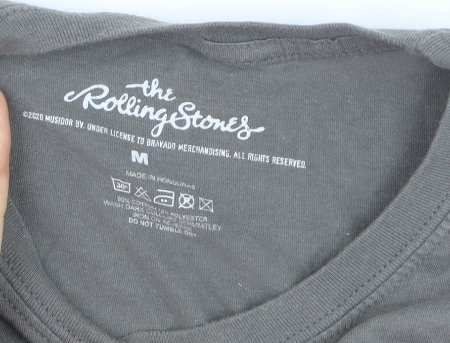 The Rolling Stones Men's Grey Band Tour Graphic T-Shirt M