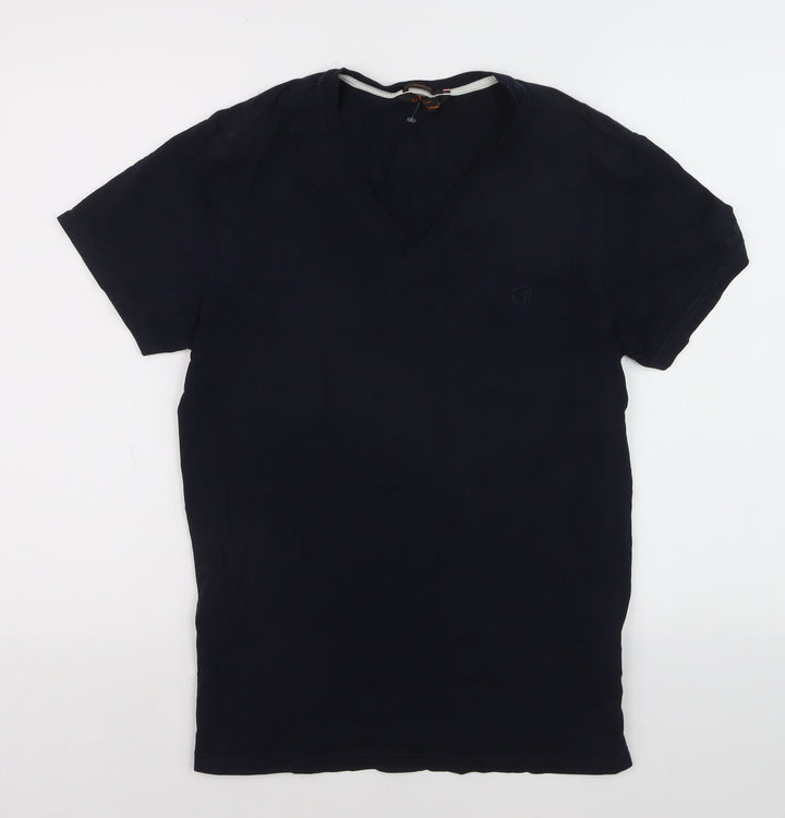 Ben Sherman Men's Blue V-Neck Cotton T-Shirt Size L