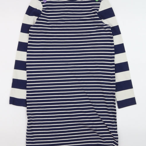 Mini Boden Girls Blue Striped Long Sleeve T-Shirt Dress 11-12 Years