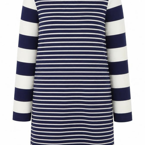 Mini Boden Girls Blue Striped Long Sleeve T-Shirt Dress 11-12 Years