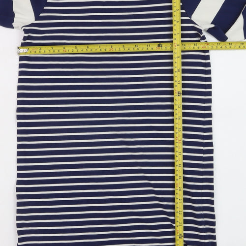 Mini Boden Girls Blue Striped Long Sleeve T-Shirt Dress 11-12 Years