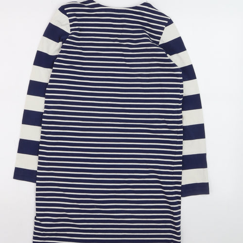 Mini Boden Girls Blue Striped Long Sleeve T-Shirt Dress 11-12 Years